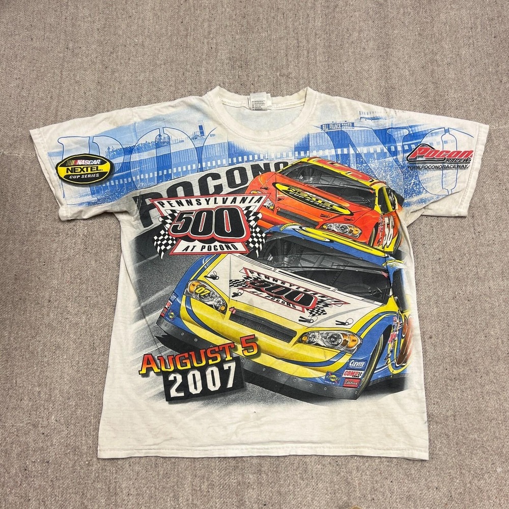 Vintage Pennsylvania 500 Shirt Mens Large White 2000s Nascar Chase